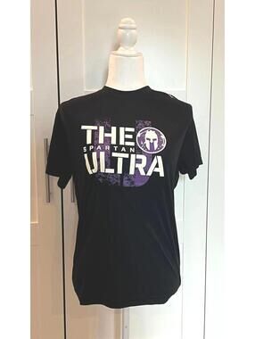 New Unisex Black Moisture Wicking Official Spartan Ultra Craft T-shirt Sz Small